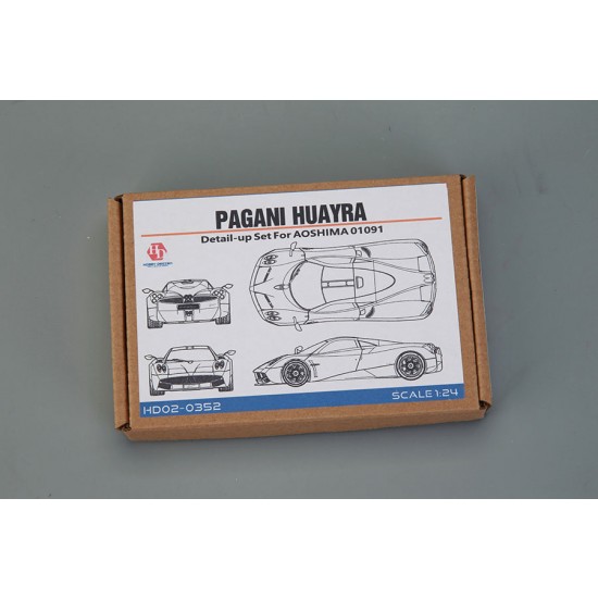 1/24 Pagani Huayra Detail Set for Aoshima kits (PE+Resin+Metal parts+Metal Logo)