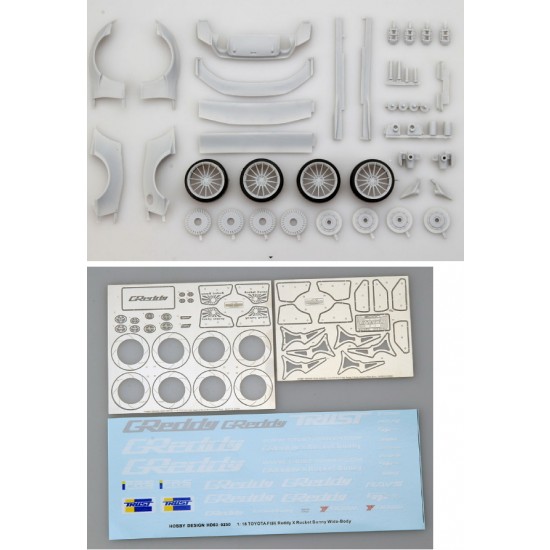 1/18 Toyota FT86 Wide Body (A) Conversion Set for Die-Cast Models (PE+Resin+Decals)