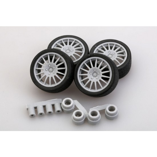 1/24 OZ WRC Wheels and Tyres set (4x Wheel + 4x Tyre + Air Valves)