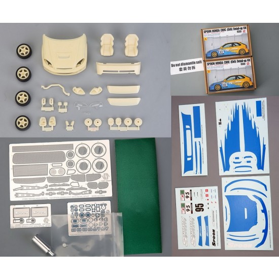 1/24 Honda Civic (EK9) Detail-up Set for Fujimi kits (Resin + PE + Decals + Metal parts)