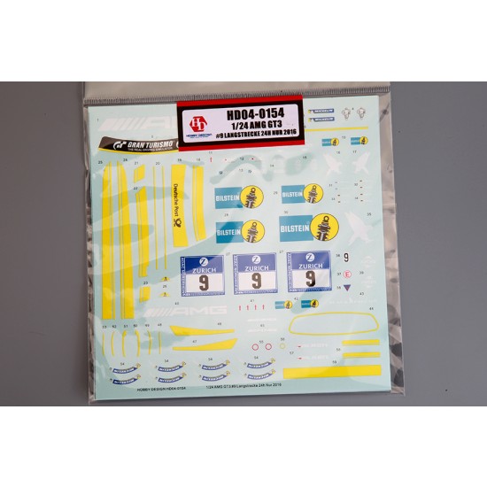 Decals for 1/24 AMG GT3 #9 Langstrecke 24h NUR 2016