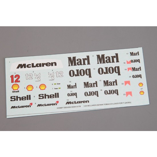 Decals for 1/24 McLaren Senna Tobacco Logo