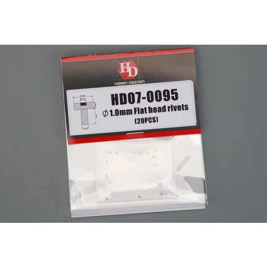 Hobby Rivets 1.0mm Flat Head Rivets (20pcs) Hobby Design HD07-0095