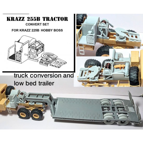 1/35 Kraz Tractor and Trailer Conversion Set for Hobby Boss Kraz 255B kits