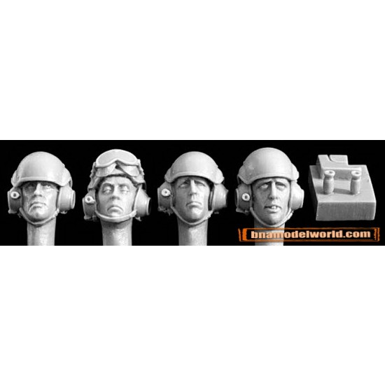 1/35 4 Heads with Modern UK AFV Crew, 2 Jigs To Make Mics