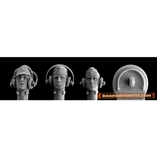 1/35 3x Heads for SS Panzer Crew
