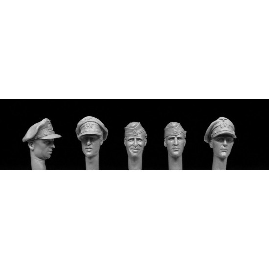 1/35 5x Heads with WWII German Navy Caps