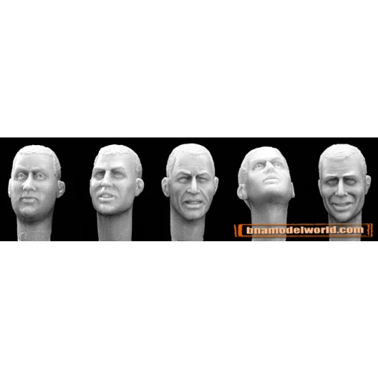 1/35 5x Heads with Close Cropped Hair
