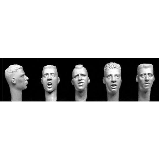 1/35 5x Bare Heads with ultra short haircuts