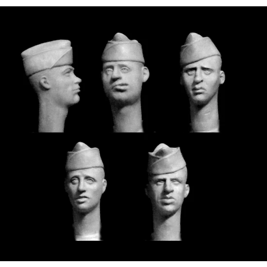 1/35 5x Heads wearing US Overseas Caps