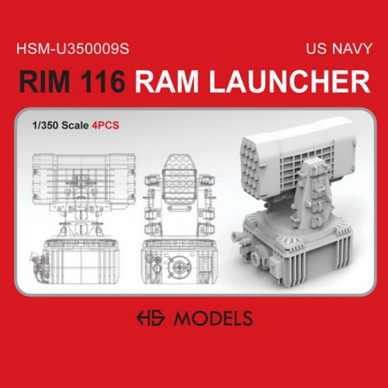 1/350 US Navy RIM-116 RAM Launcher (4pcs)