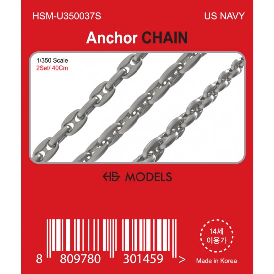 1/350 US Navy 20cm Anchor CHAIN (4pcs)