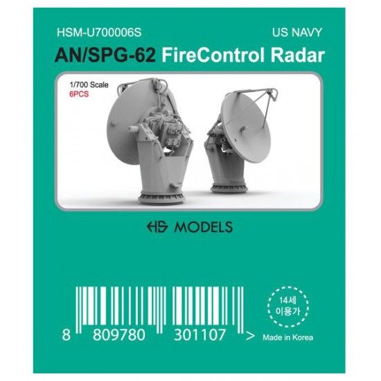 1/700 USN AN/SPG-62 Fire Control Radar (6pcs)