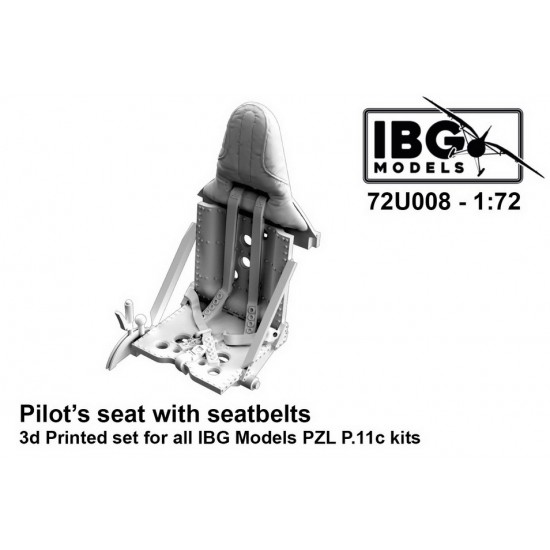 1/72 PZL P.11c Pilot's Seat w/Seatbelts (3d printed) for IBG kits