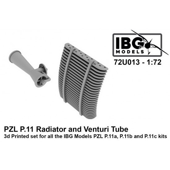 1/72 PZL P.11c Radiator & Venturi Tube (3d printed) for IBG kits