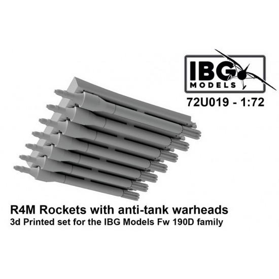 1/72 Focke-Wulf Fw 190D R4M Rockets with Anti-tank Warheads (3d printed) for IBG kits