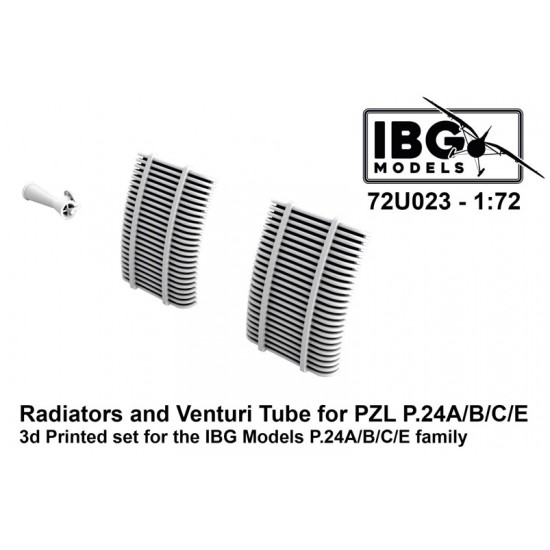 1/72 PZL P.24A/B/C/E Radiators and Venturi Tube for IBG Models