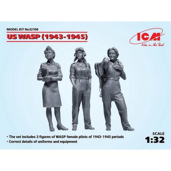 1/32 US WASP Female Pilots 1943-1945 (3 figures)