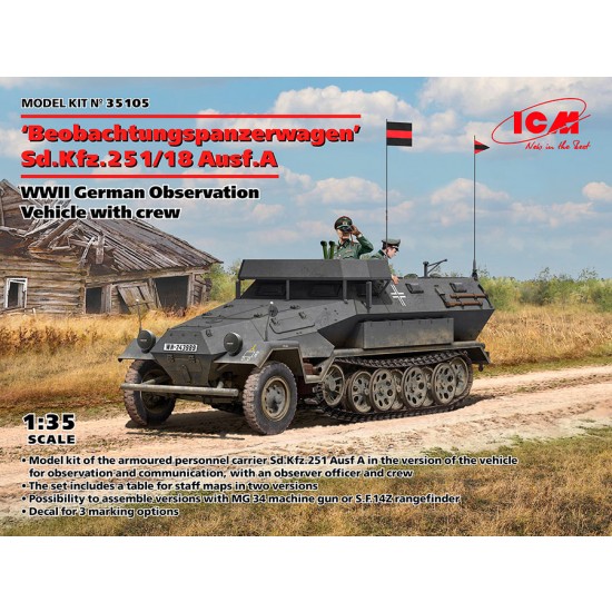 1/35 Observation Vehicle Beobachtungspanzerwagen Sd.Kfz.251/18 Ausf.A with Crew