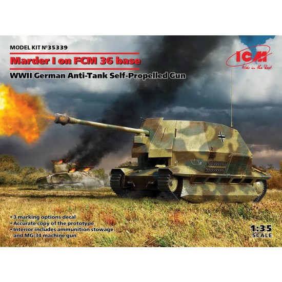 1/35 WWII German Marder I on FCM 36 Base Anti-Tank Self-Propelled Gun
