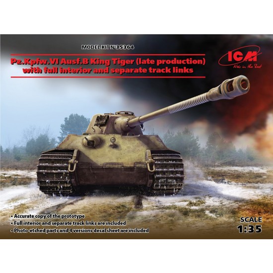 1/35 WWII PzKpfw.VI Ausf.B King Tiger (late) w/Full Interior.