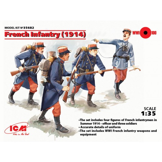 1/35 WWI French Infantry 1914 (4 Figures)