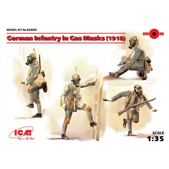 1/35 German Infantry in Gas Masks 1918