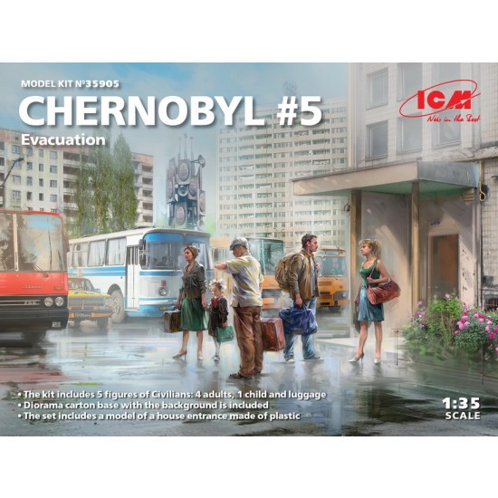 1/35 Chernobyl #5. Evacuation (4 adults, 1 child and luggage)