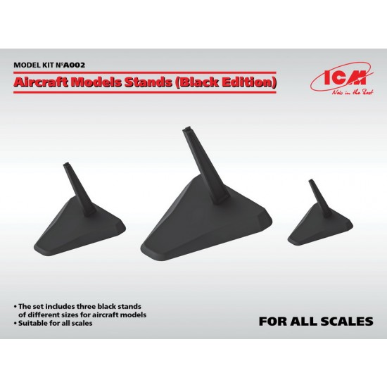 Aircraft Models Stands for 1/144, 1/72, 1/48, 1/32 Scale [Black Edition]