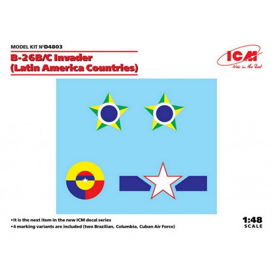 Decals for 1/48 Douglas B-26B/C Invader (Latin America Countries)