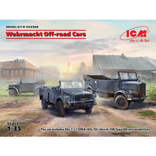 1/35 Wehrmacht Off-road Cars - Kfz.1, Horch 108 Type 40 & L1500A