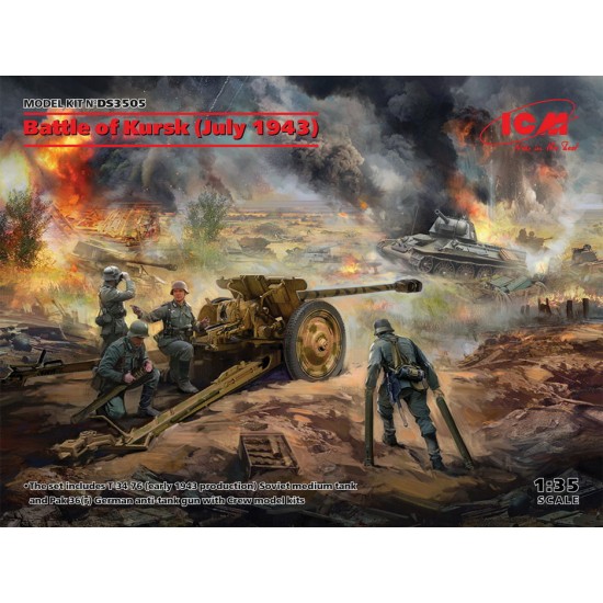 1/35 Battle of Kursk, July 1943 - T-34-76 Early 1943, Pak 36r w/Crew (2 kits & 4 figures)