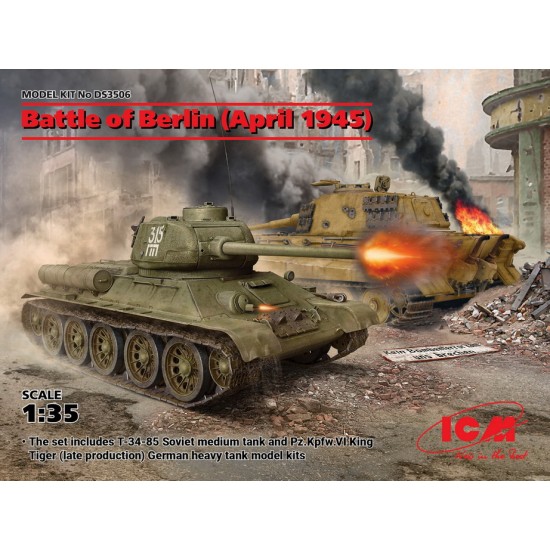 1/35 Battle of Berlin April 1945: Soviet T-34-85 & German PzKpfw. VI King Tiger Late