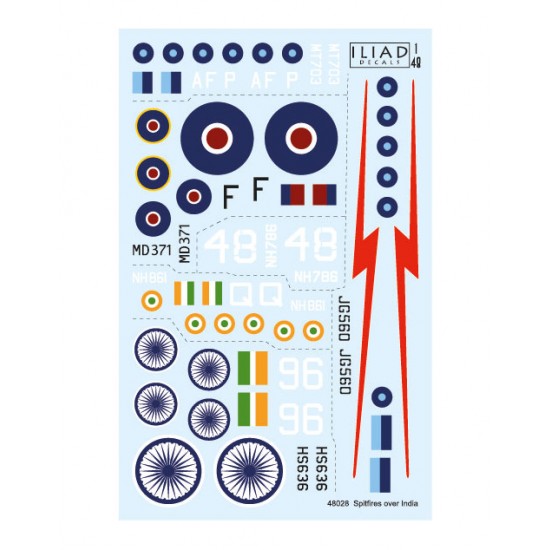 Decals for 1/48 Supermarine Spitfire over India