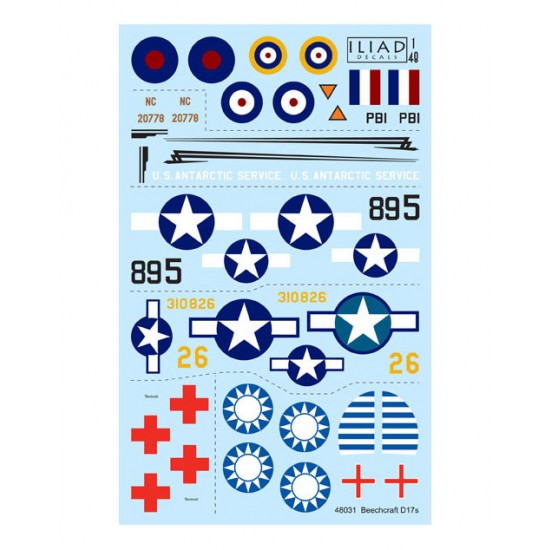 Decals for 1/48 Beechcraft Model 17 Staggerwing