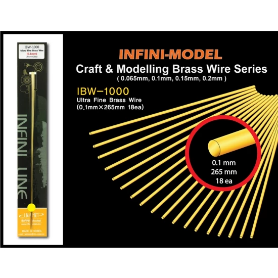 Micro Fine Brass Wire (0.1mm x 265mm, 18pcs)