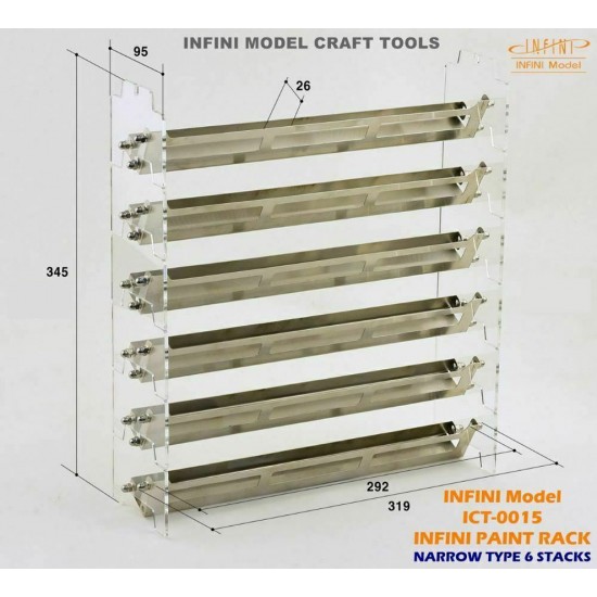 Paint Rack Narrow Type #6 Stacks for Tamiya/Vallejo/MiG/AK Paints