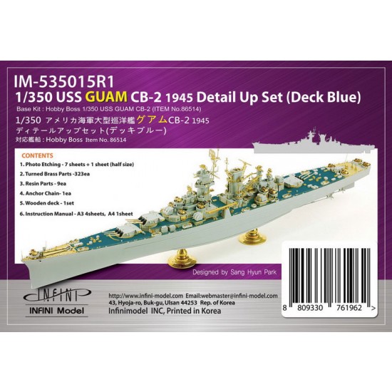 1/350 USS Guam CB-2 Detail-up Set (Deck Blue) for Hobby Boss kit #86514