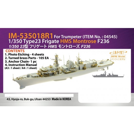 1/350 HMS Montrose Type 23 Detail-up Set for Trumpeter kit #04545