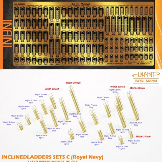 1/350 WWII Royal Navy Inclined Ladders set C