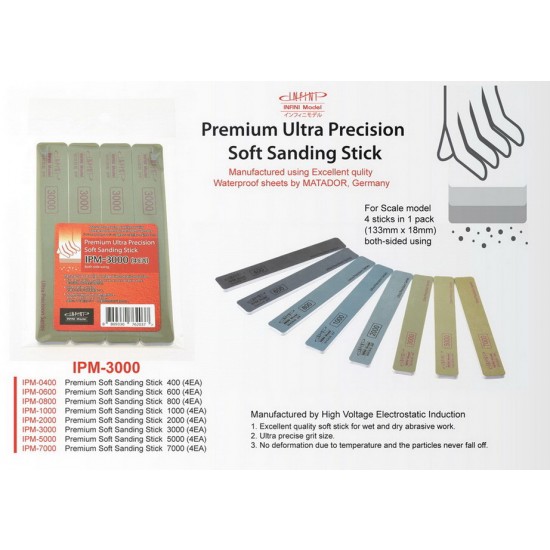 Premium Soft Sanding Stick (Matador) #3000 (4pcs)
