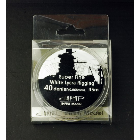1/350, 1/700 White Ship Rigging 40 Denier (0.068mm) - Super Fine (45m / 145ft)