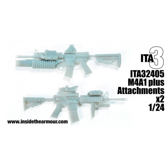 1/24 M4A1 Carbines (2pcs) with optional attachments