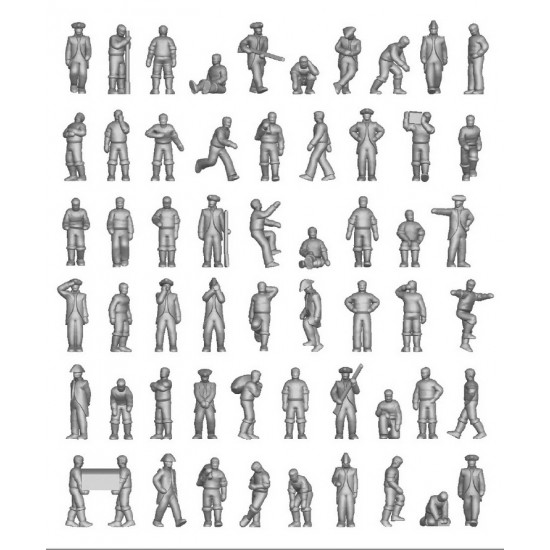 1/700 18-19th Century Deck Crew (91 figures)