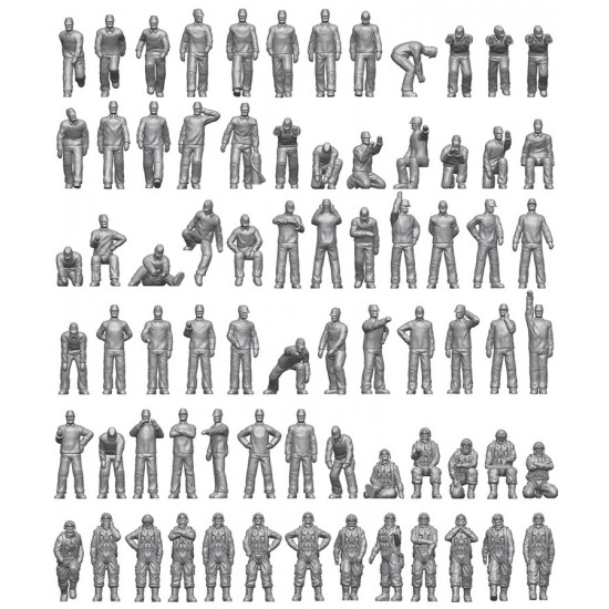 1/200 Imperial Japanese Navy Carrier Personel & Pilots (74 figures)