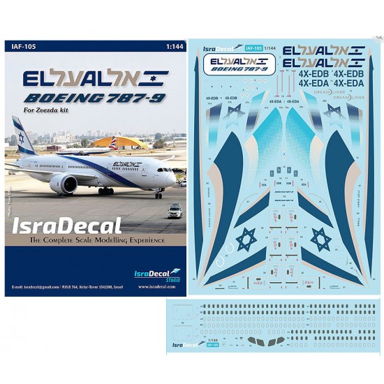 1/144 Boeing 787-9 (El-Al Dreamliner) Decals for Zvezda kits
