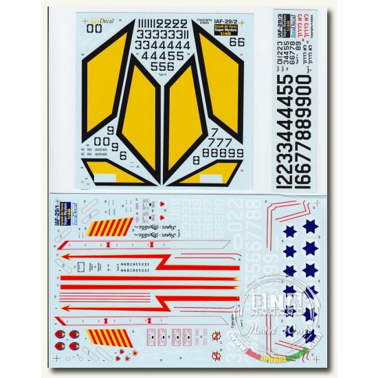 Decals for 1/48 Israeli Air Force Super Mystere B2