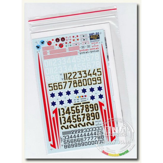 Decals for 1/48 Israeli Air Force Mystere IV