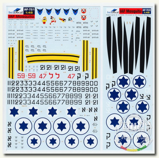 Decals for 1/48 Israeli Air Force de Havilland Mosquito