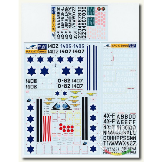 Decals for 1/48 Israeli Air Force C-47 Dakota